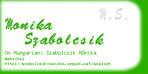 monika szabolcsik business card