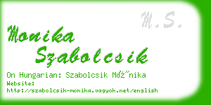 monika szabolcsik business card